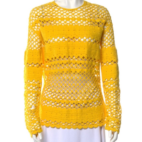 Bright sunny yellow crocheted top by Maje.☀️ - Picture 5 of 9